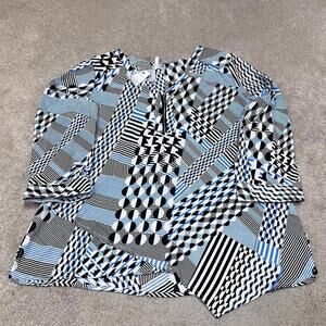 NY Collection Blouse Women’s Multicolored 3/4 Sleeve Size XL NWT